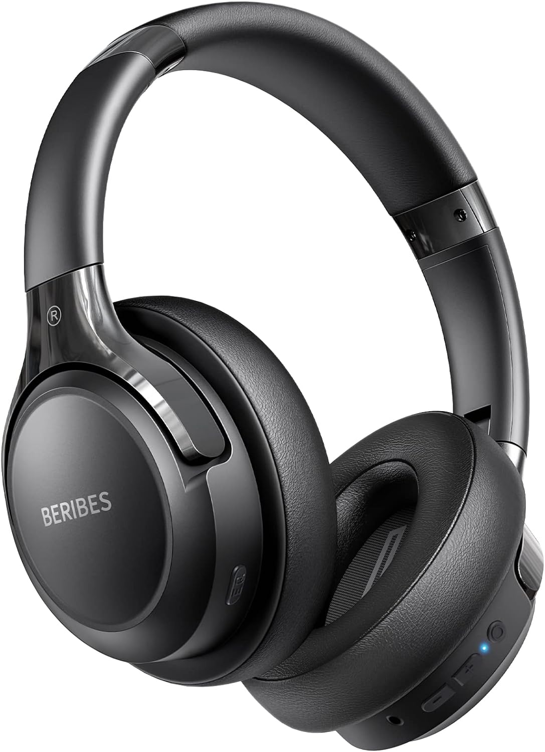 BERIBES Bluetooth Headphones Over Ear,65H Playtime and 6 EQ Modes Wireless Headphones with Microphone,Immersive Bass,HiFi Stereo,Foldable Lightweight Headset with Built-in HD Mic for Cellphone/PC/Ect. - PuriLite