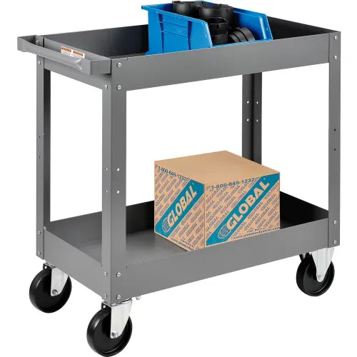Global Industrial™ Steel Stock Cart w/2 Shelves, 500 lb. Capacity, 30"L x 16"W x 32"H - PuriLite