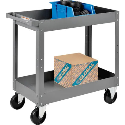Global Industrial™ Steel Stock Cart w/2 Shelves, 500 lb. Capacity, 30"L x 16"W x 32"H - PuriLite