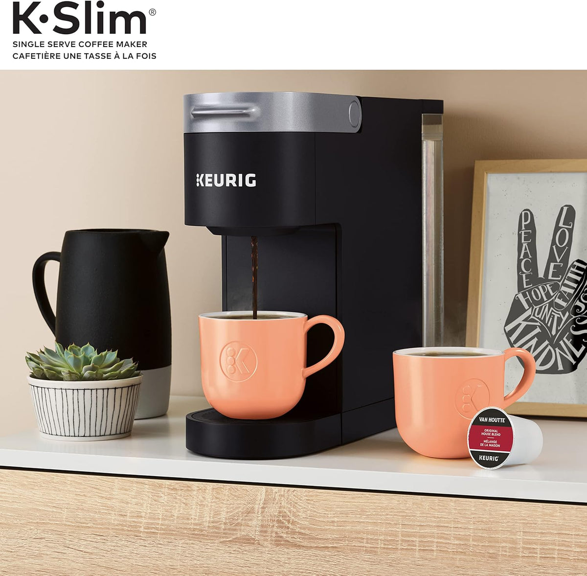 Keurig K-Slim Single Serve K-Cup Pod Coffee Maker, Featuring Simple Push Button Controls And MultiStream Technology, Black - PuriLite