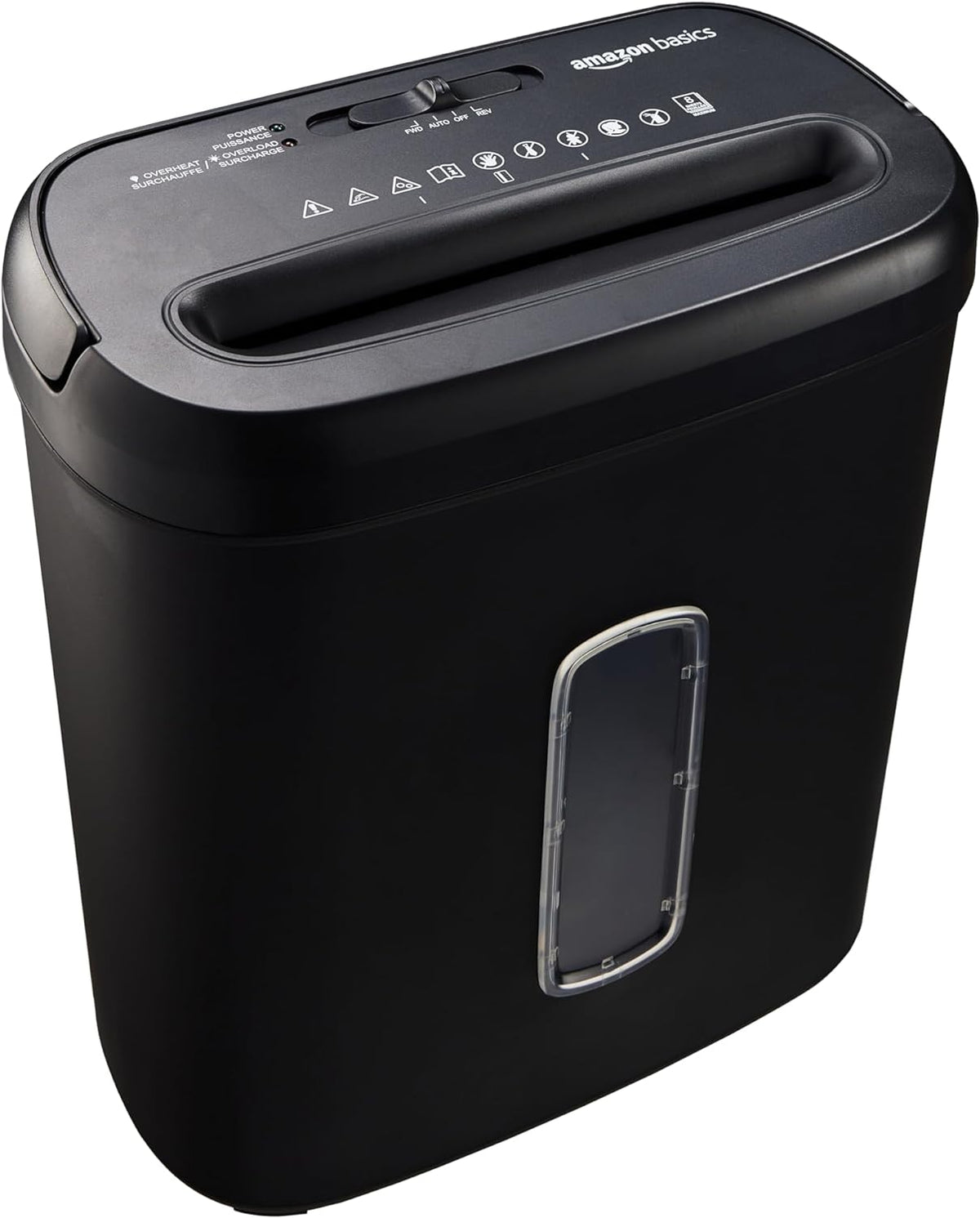 Amazon Basics 8-Sheet Cross-Cut Paper Shredder and Credit Card Shredder - Black - PuriLite