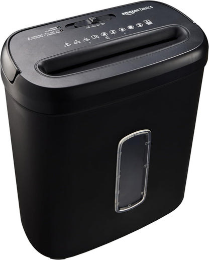 Amazon Basics 8-Sheet Cross-Cut Paper Shredder and Credit Card Shredder - Black - PuriLite