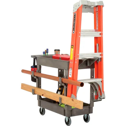 Global Industrial™ Utility Cart w/2 Shelves, 500 lb. Cap, 38"L x 17-1/2"W x 32-1/2"H, Gray - PuriLite