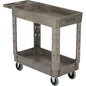 Global Industrial™ Utility Cart w/2 Shelves, 500 lb. Cap, 38"L x 17-1/2"W x 32-1/2"H, Gray - PuriLite