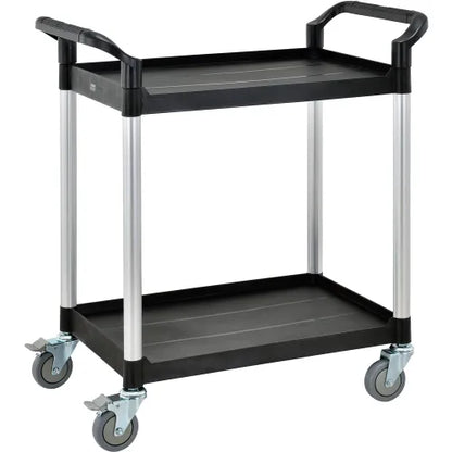 Global Industrial™ Service Cart w/2 Shelves, 440 lb. Capacity, 26"L x 17"W x 37"H, Black - PuriLite