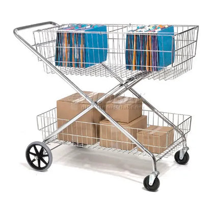 Global Industrial™ Wire Utility Basket Mail Cart, 200 Lb. Capacity - PuriLite