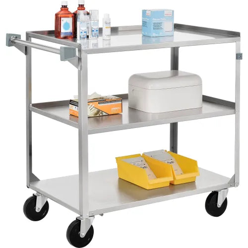 Global Industrial™ Stainless Steel Utility Cart, 500lb. Capacity, 39-1/4"L x 22-3/8"W x37-1/4"H - PuriLite