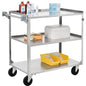 Global Industrial™ Stainless Steel Utility Cart, 500lb. Capacity, 39-1/4"L x 22-3/8"W x37-1/4"H - PuriLite