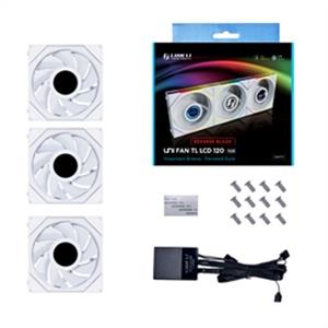 Lian-Li Fan 12RTLLCD3W FDB fan White 120X120X28 mm 3 Fans Fan Controller - PuriLite