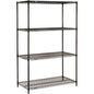 Nexel® 4 Shelf, Black Epoxy Wire Shelving Unit, Starter, 60"W x 18"D x 63"H - PuriLite