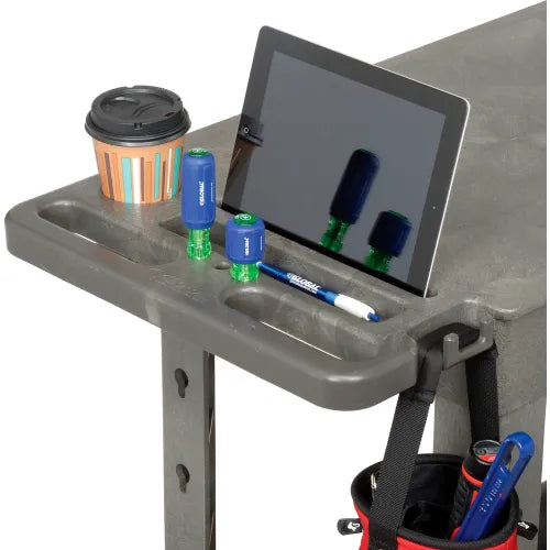 Global Industrial™ Flat Top Utility Cart w/2 Shelves, 38"L x 17-1/2"W x 32-1/2"H, Gray - PuriLite