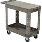 Global Industrial™ Flat Top Utility Cart w/2 Shelves, 38"L x 17-1/2"W x 32-1/2"H, Gray - PuriLite