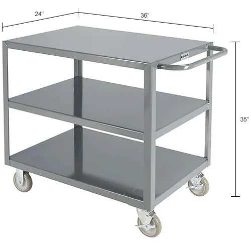 Global Industrial™ Steel Utility Cart w/3 Shelves, 1200 lb. Capacity, 36"L x 24"W x 35"H - PuriLite