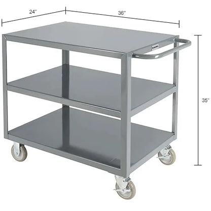 Global Industrial™ Steel Utility Cart w/3 Shelves, 1200 lb. Capacity, 36"L x 24"W x 35"H - PuriLite