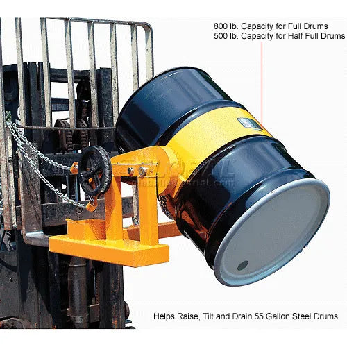 Global Industrial™ Forklift Tilting Drum Dumper 800 Lb. Capacity - PuriLite