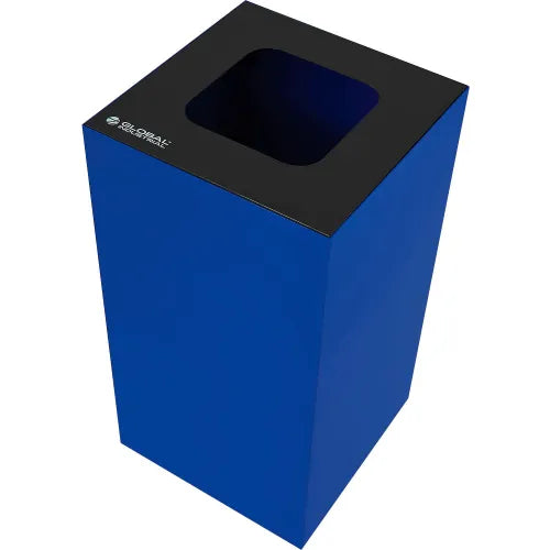 Global Industrial™ Square Recycling/Trash Can with Waste Lid, 32 Gallon, Blue - PuriLite