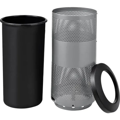 Global Industrial™ Perforated Steel Round Trash Can, 20 Gallon, Gray - PuriLite