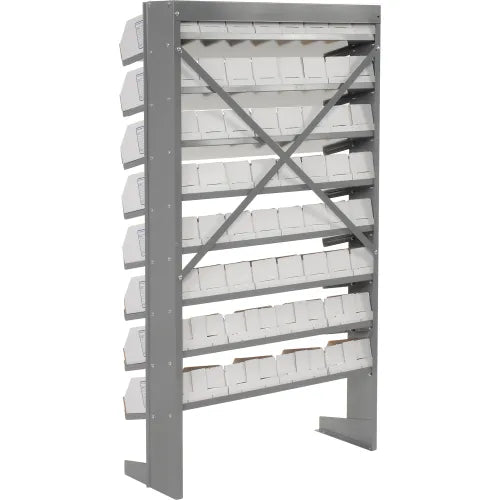 Global Industrial™ Floor Bin Rack - 56 Corrugated White Bins No Print - PuriLite