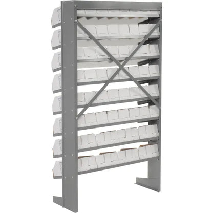 Global Industrial™ Floor Bin Rack - 56 Corrugated White Bins No Print - PuriLite