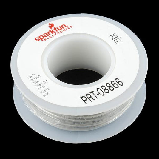 Hook-up Stranded Wire - White (22 AWG) - PuriLite