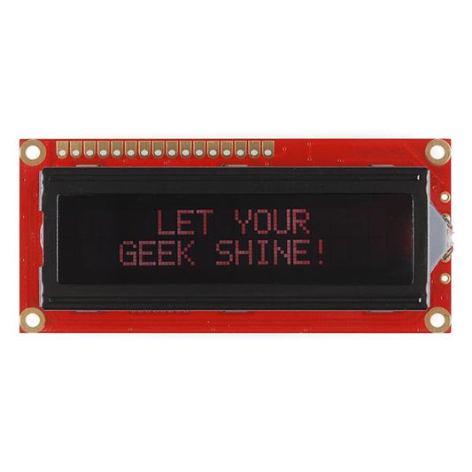 Basic 16x2 Character LCD - Red on Black 3.3V - PuriLite