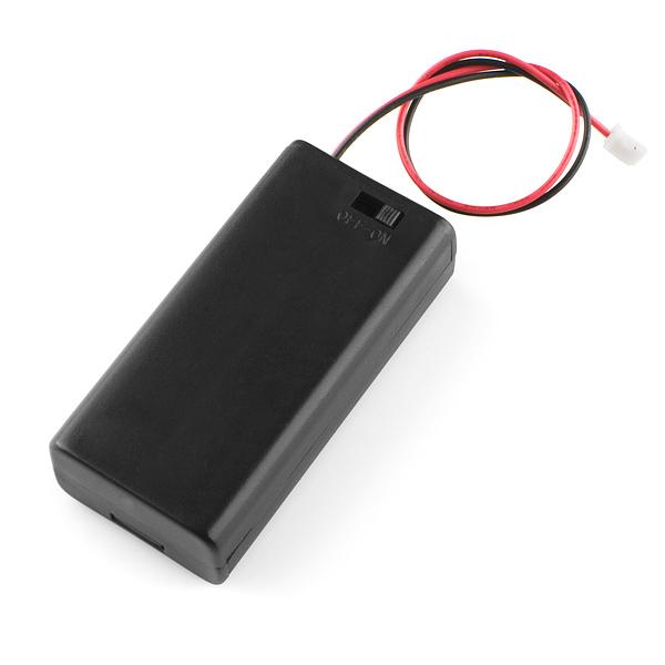 Battery Holder 2xAA with Cover and Switch - JST Connector - PuriLite