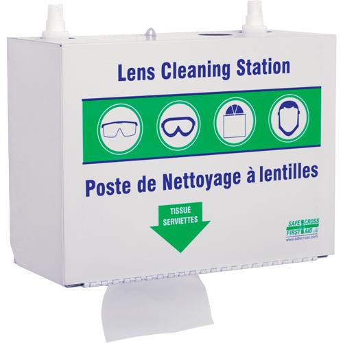 Metal Lens Cleaning Stations - Two 500ml Solutions & 1 Box of Tissue, Metal, 10.5" L x 5.5" D x 6.3" H - PuriLite