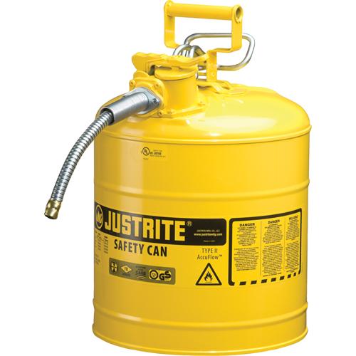 Safety Can, Type II, Steel, 5 US gal., Yellow, FM Approved/UL/ULC Listed - PuriLite