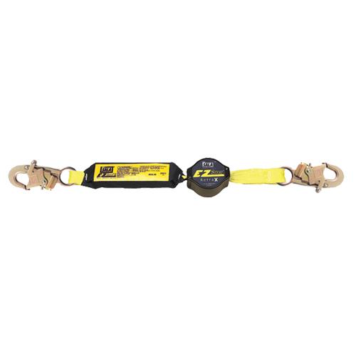 Retrax™ Shock-Absorbing Lanyard, 6', E4, Snap Hook Center, Snap Hook Leg Ends, Polyester - PuriLite