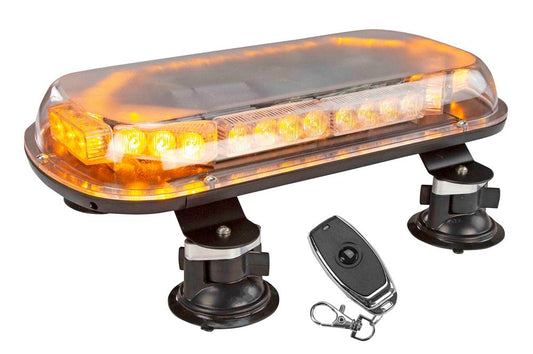 40W Low Profile Rechargeable LED Strobe Light Bar - Suction Mount - 4 Hr Runtime - Wireless Remote - PuriLite