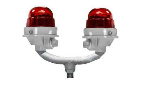 Larson 116W L810 Incandescent Obstruction Light - Dual Lamp - Red Lens w/ Wire Guard - 230V - PuriLite
