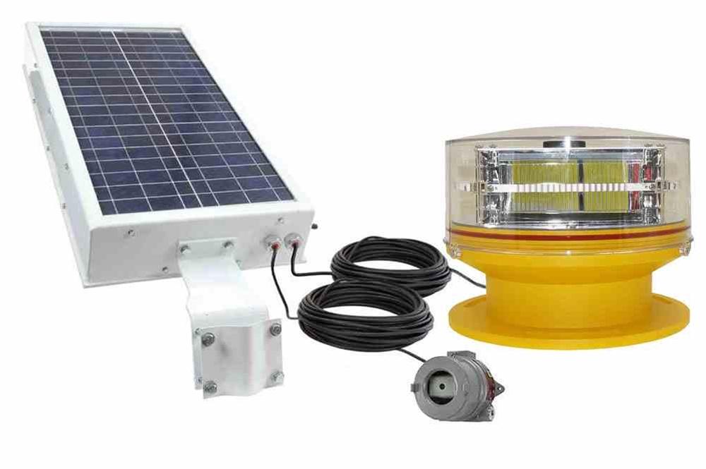20W Solar Aviation LED Light - 20-60 Flashes Per Minute - 40aH Battery Pack - NEMA - 24 Hour Runtime without Sun - PuriLite