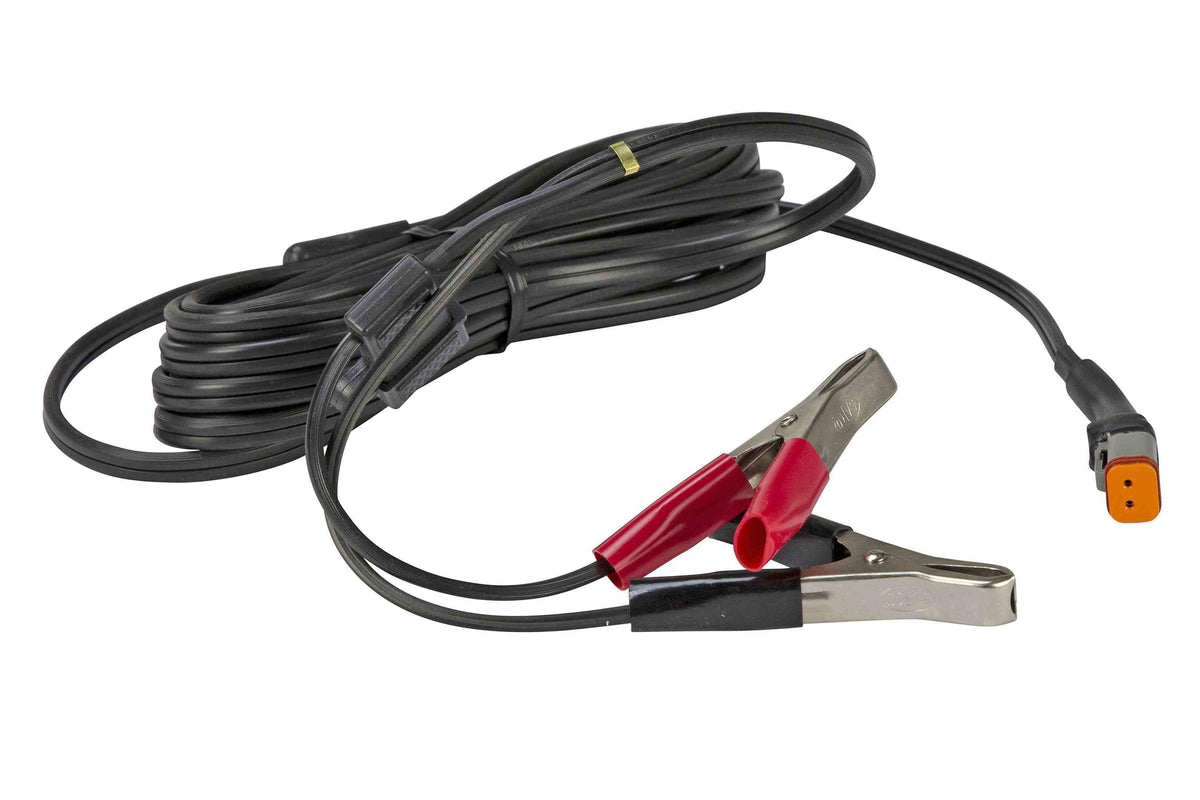 Larson 16 Foot Outdoor Rated Cord w/ Spring Battery Clamps (Alligator clips) and 2-pin Deutsch Connector - PuriLite