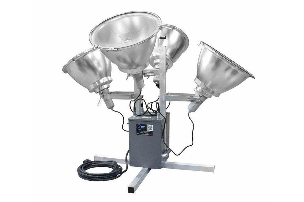 6000W Portable Floodlight System - 600V 1PH - (4) Metal Halide Lights - 575,000 lms - Pickeye - PuriLite