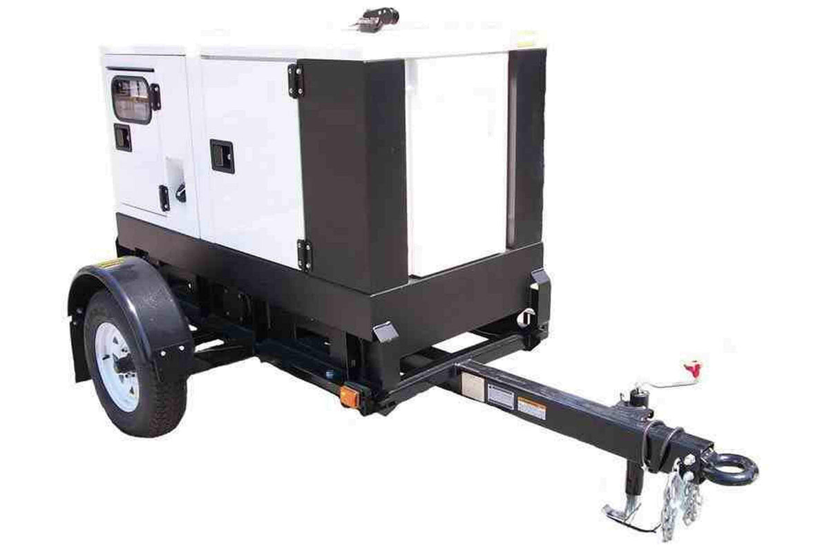 Larson 11 kW Portable Generator on Trailer  240V 50 Hz  Diesel Engine - 110G Fuel Tank - PuriLite