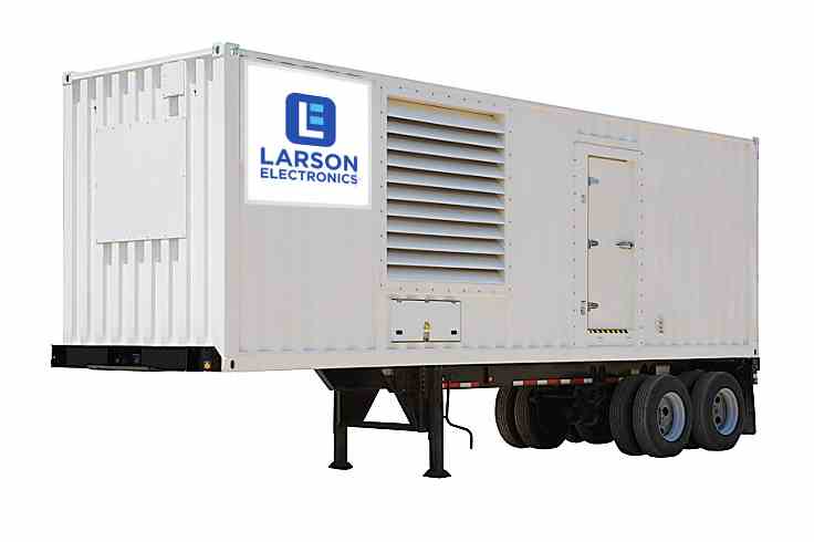 Larson 1 Megawatt Container Trailer Mount Diesel Generator  480V 3PH  1,250 Gal Fuel Capacity - PuriLite
