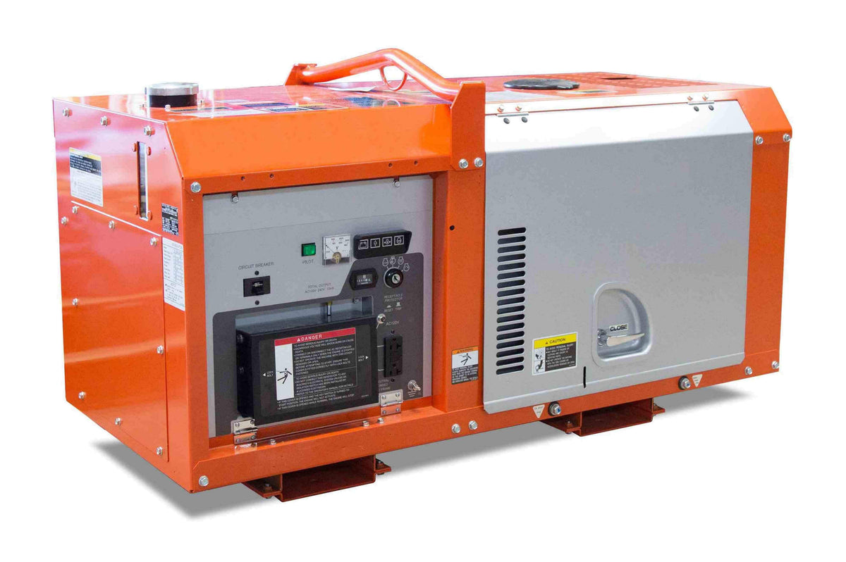 Larson 9 kW Portable Generator  380Y/220  Diesel Engine - 150 Liter Fuel Tank, Camlock Output - MB Green - PuriLite