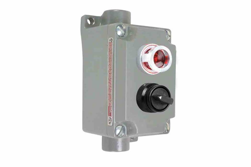 Explosion Proof Switch - Class I, II, III - (1) Red Pilot Light, (1) 2-Pos Switch - NEMA Rated - PuriLite