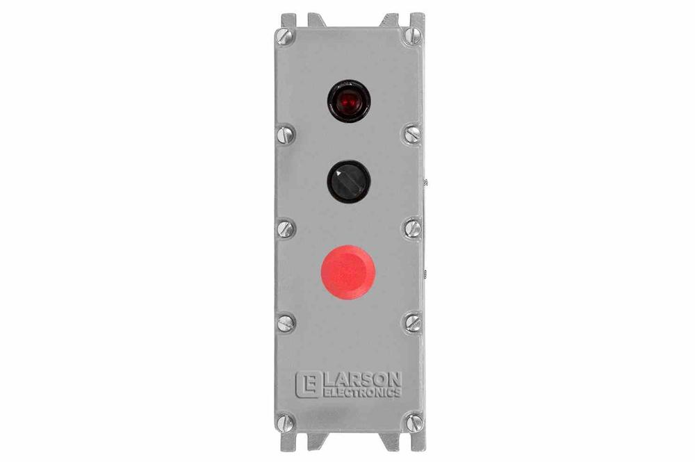 Explosion Proof Control Station - Class I, II, III - E-stop PB, 2-Pos Switch, Pilot Light - PuriLite