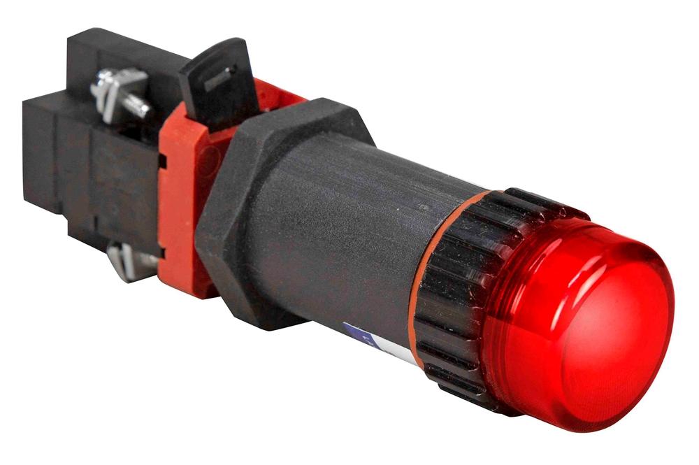 12mA Explosion Proof LED Pilot Light - Class I, II, III - 220-240V AC/DC, Short Barrel - Red - TB - N4X - PuriLite