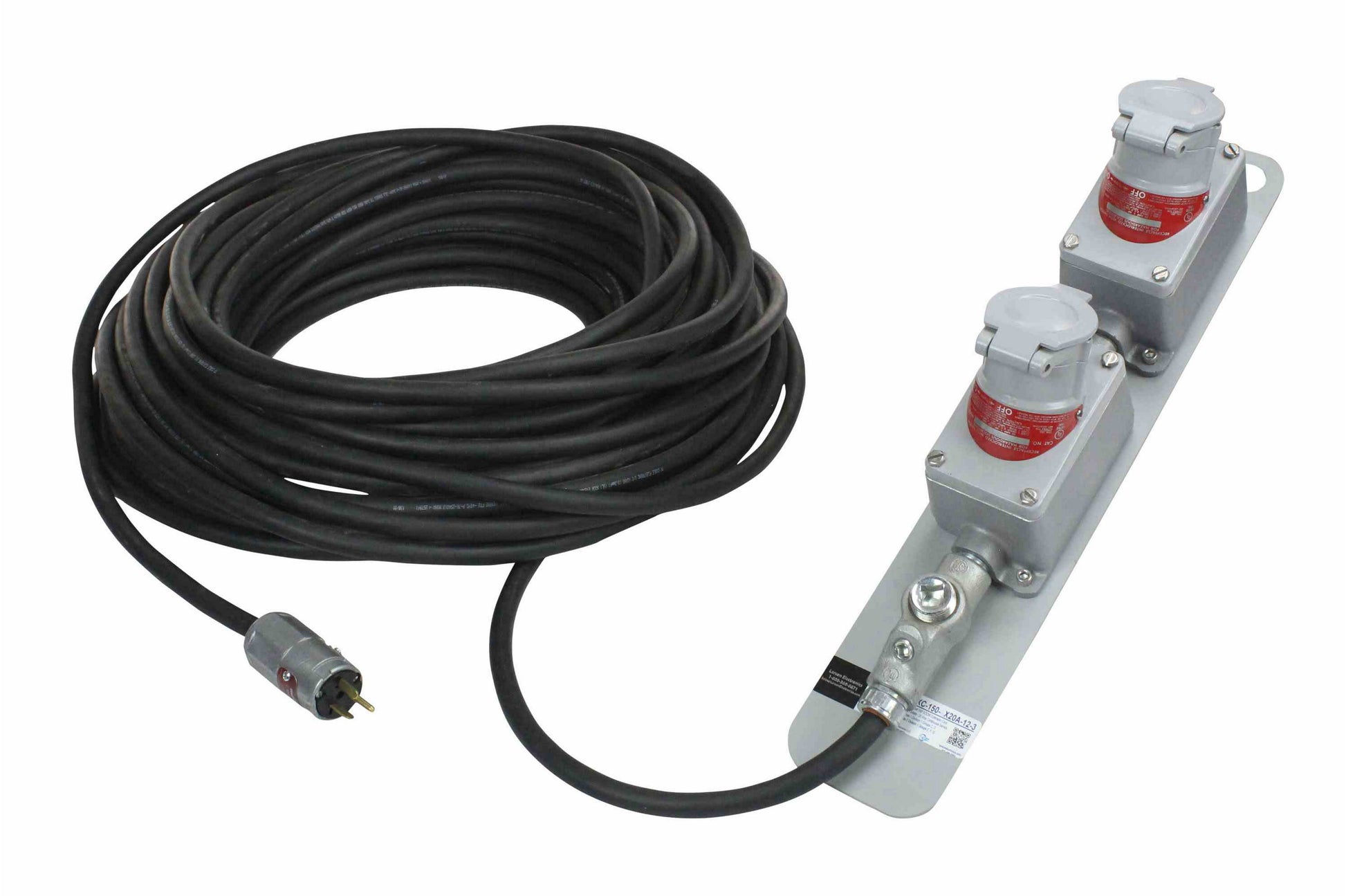 Larson 20-Amp Explosion Proof Extension Cord - 10 Meters 12/3 SOOW Cord - Explosion Proof Plug & Connector - PuriLite