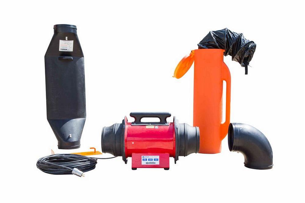 Explosion Proof Electric Axial Blower Ventilator - Class I, Div. I - 25' Conductive Duct - 115 Volts - PuriLite
