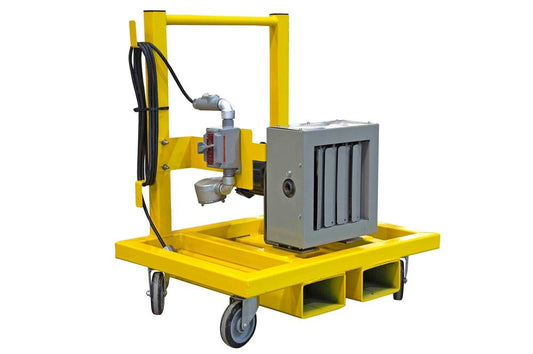Explosion Proof Mobile Horizontal Fan Forced Steam Heater - 120V - On/Off Switch, 12' Cord - Cart Mount - PuriLite
