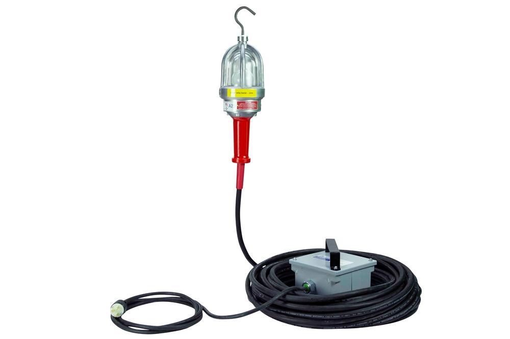 Explosion Proof Drop Light (Hand Lamp) with inline transformer - 230VAC to 24VAC OR 24VDC - PuriLite