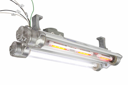 Larson Explosion Proof Paint Spray Booth LED Lighting - Visible/Red Combination - 2ft 2-Lamp - C1D1 - PuriLite