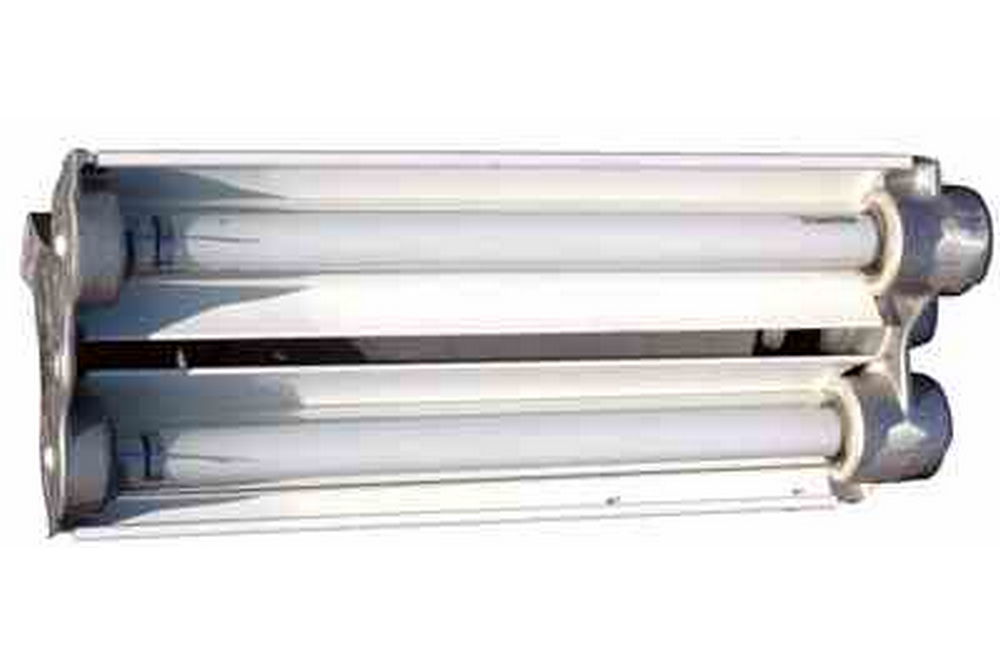 Larson Explosion Proof Fluorescent Light - 2 foot - 2 lamp - Emergency Backup Ballast - T8 -Multi-voltage - PuriLite