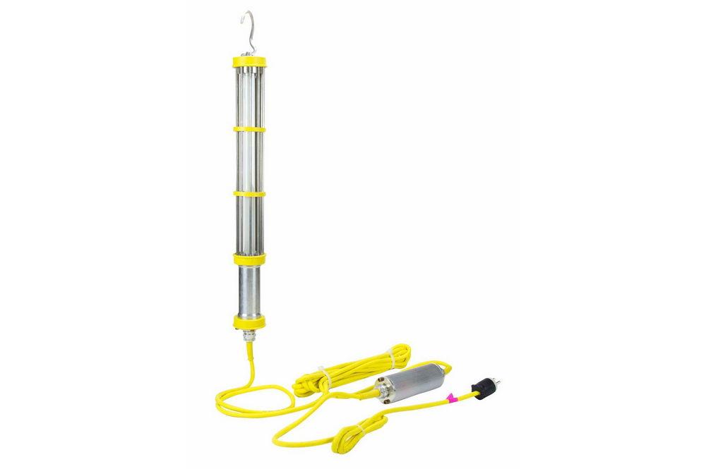 Explosion Proof 15 Watt Fluorescent Aluminum Drop Light - C1D1 - 100' Cord - 220V 50Hz - Schuko Plug - PuriLite