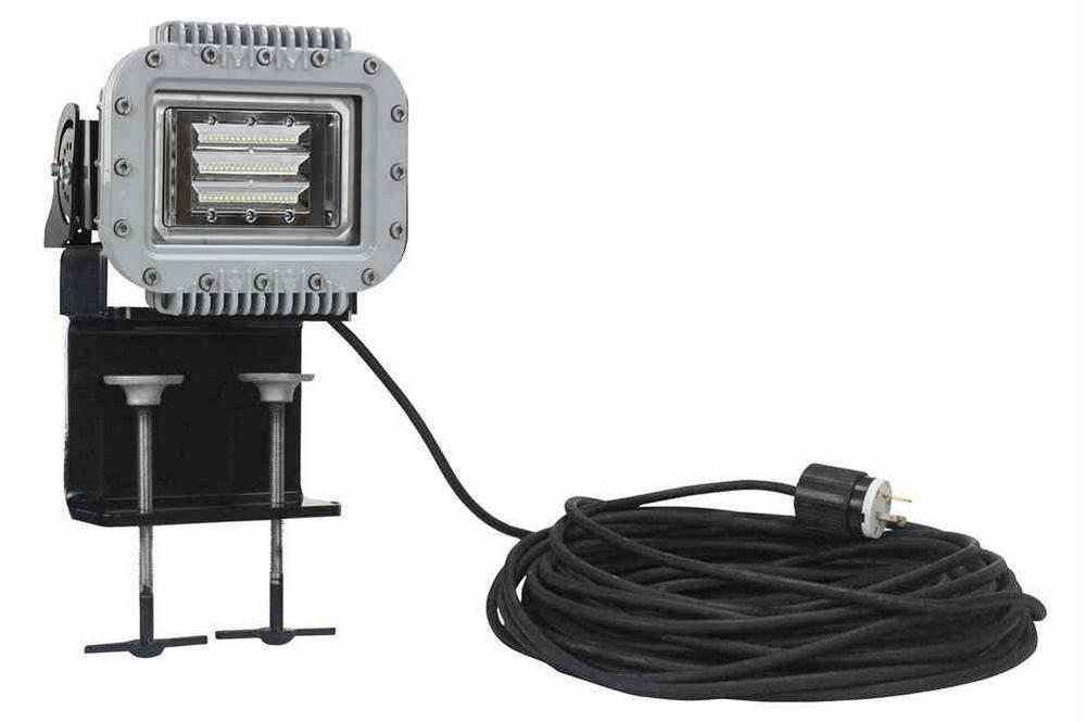 70W Explosion Proof Low Profile LED Light Fixture - 6000 Lumens - C1D1&2 - Adjustable Beam Clamp - PuriLite