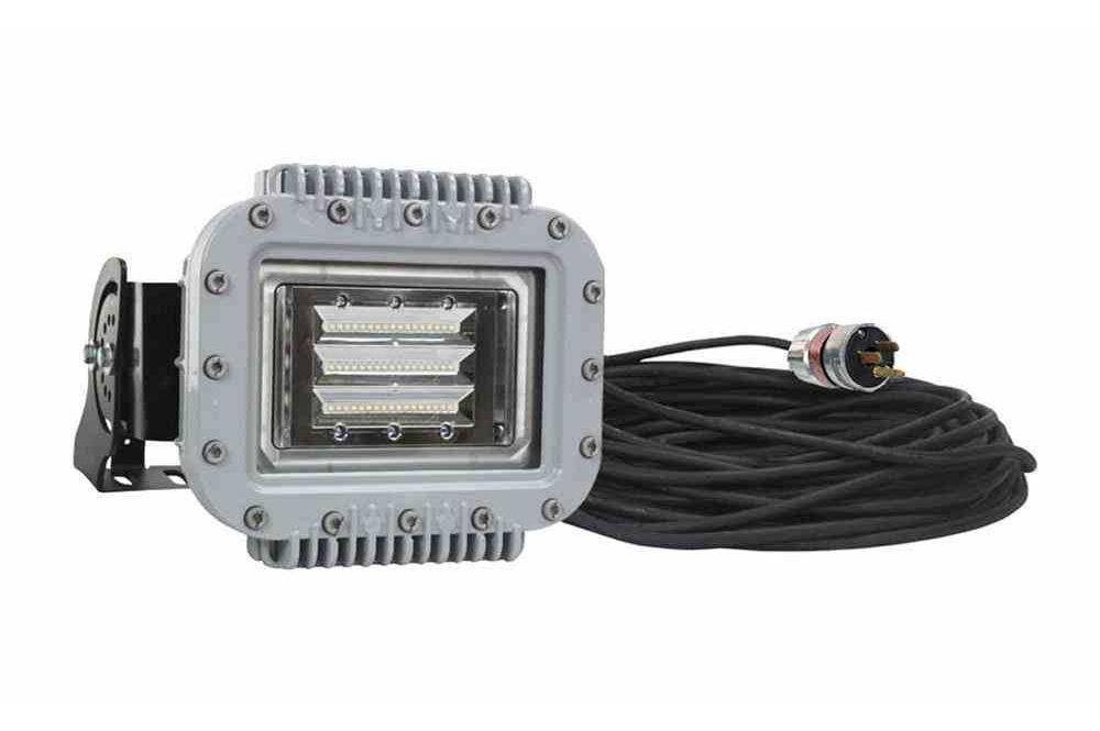 70W Explosion Proof Low Profile LED Light Fixture - 6000 Lumens - C1D1&2 - 20' 16/3 Cord - EXP Plug - PuriLite