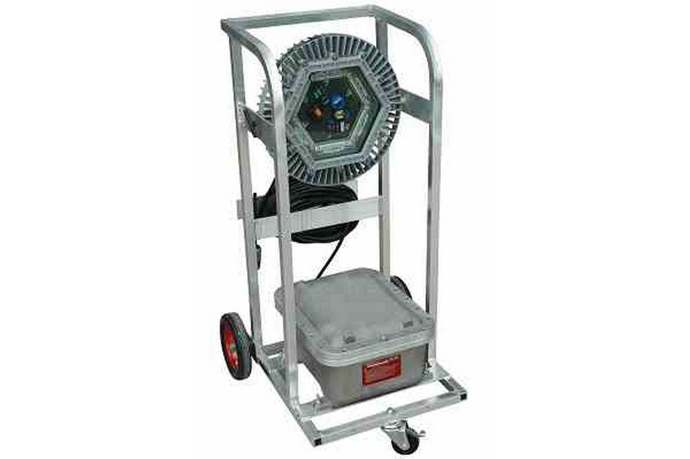 150 Watt Rechargeable Explosion Proof LED Light on Portable Cart - 140ah Battery - 21,000 Lumens - PuriLite